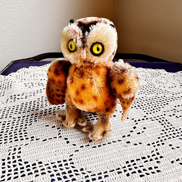 Steiff 1960s Wittie 4” Owl with Green Glass Eyes - Picture 9 of 10
